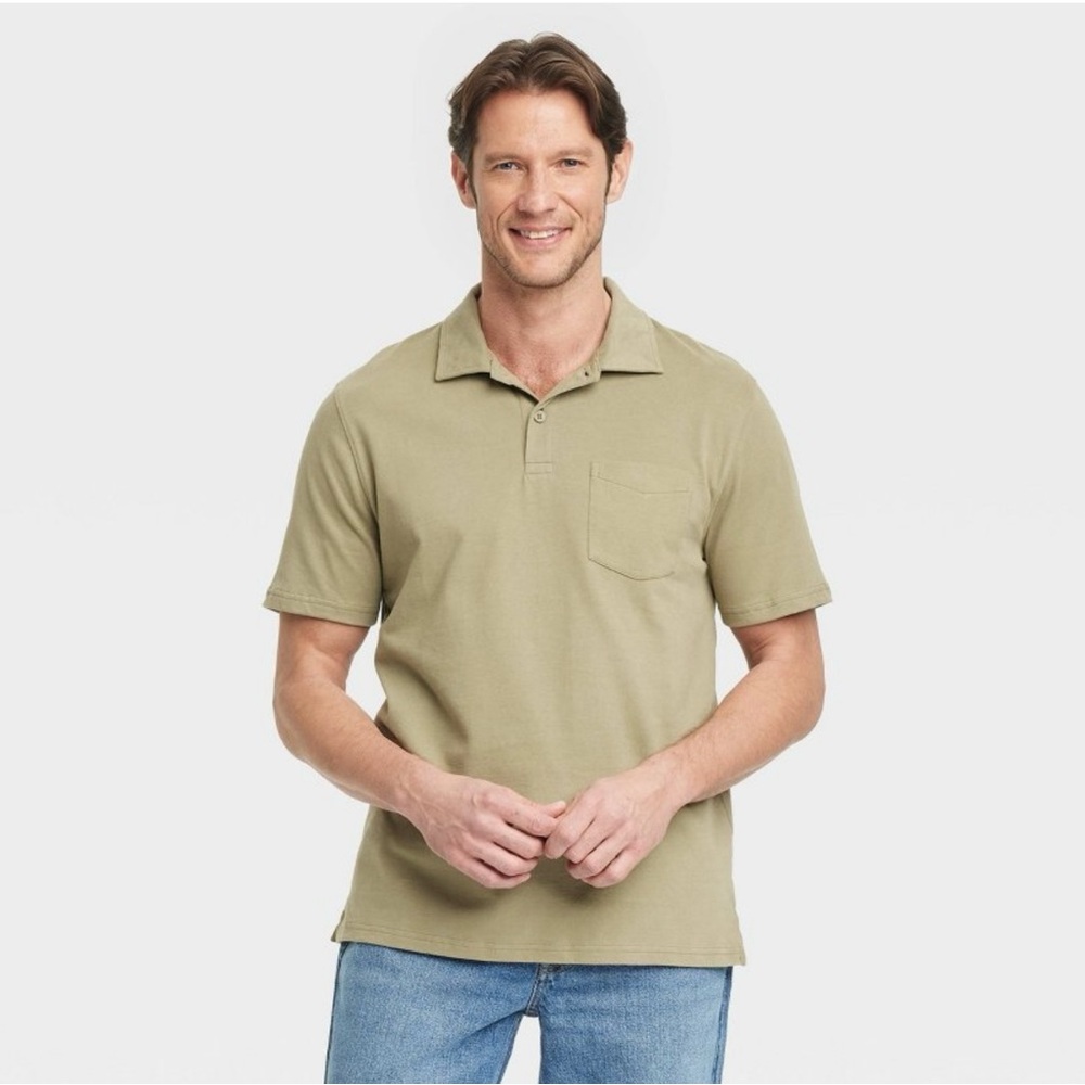 GOODFELLOW & CO. Vintage Polo Shirt Olive Green NWT M